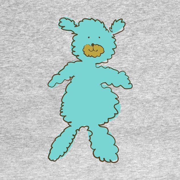 Fluffy Cuddly Turquoise Teddy Bear by AshleyWilksArt